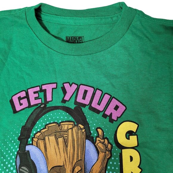 Marvel Kids Green Graphic Print "Get Your Groot On!" Short Sleeve T-Shirt Size 6 - Picture 3 of 8